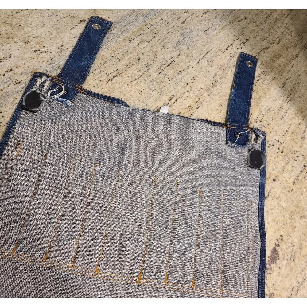 O’TOOL’S ORIGINAL Blue Denim Tool Rack Overalls Hanging Pocket Wall Organizer